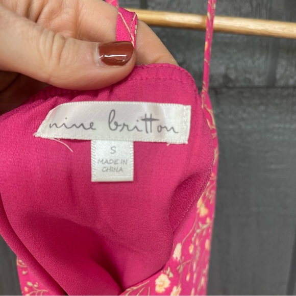 Jacki Scallop Detail Blouse pink floral strappy flower detail girl core cami top - Picture 8 of 11